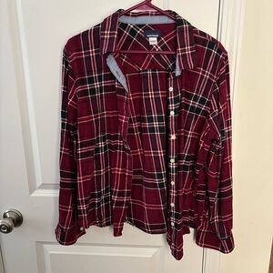 Basic Editions Maroon Plaid Shirt